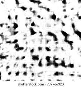 Spotted black and white grunge vector line background. Abstract halftone illustration background. Grunge grid polka dot background pattern