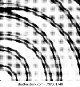 Spotted black and white grunge vector line background. Abstract halftone illustration background. Grunge grid polka dot background pattern