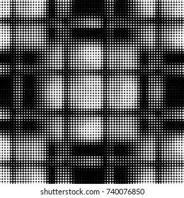 Spotted black and white grunge vector line background. Abstract halftone illustration background. Grunge grid polka dot background pattern