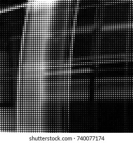 Spotted black and white grunge vector line background. Abstract halftone illustration background. Grunge grid polka dot background pattern