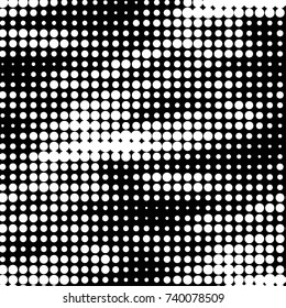 Spotted black and white grunge vector line background. Abstract halftone illustration background. Grunge grid polka dot background pattern