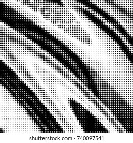 Spotted black and white grunge vector line background. Abstract halftone illustration background. Grunge grid polka dot background pattern