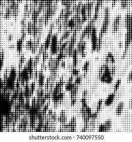 Spotted black and white grunge vector line background. Abstract halftone illustration background. Grunge grid polka dot background pattern