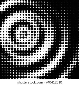 Spotted black and white grunge vector line background. Abstract halftone illustration background. Grunge grid polka dot background pattern