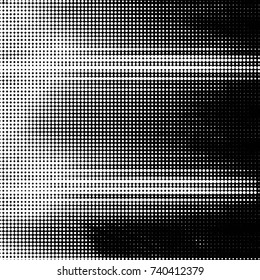 Spotted black and white grunge vector line background. Abstract halftone illustration background. Grunge grid polka dot background pattern