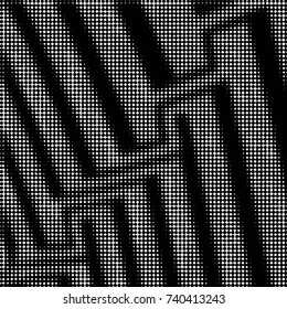 Spotted black and white grunge vector line background. Abstract halftone illustration background. Grunge grid polka dot background pattern