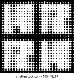 Spotted black and white grunge vector line background. Abstract halftone illustration background. Grunge grid polka dot background pattern