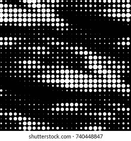 Spotted black and white grunge vector line background. Abstract halftone illustration background. Grunge grid polka dot background pattern