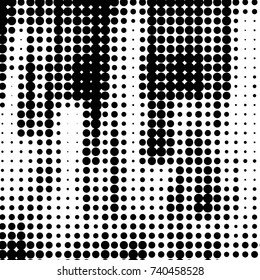 Spotted black and white grunge vector line background. Abstract halftone illustration background. Grunge grid polka dot background pattern