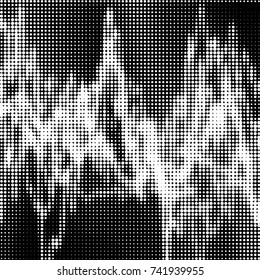 Spotted black and white grunge vector line background. Abstract halftone illustration background. Grunge grid polka dot background pattern
