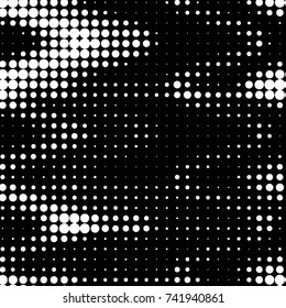 Spotted black and white grunge vector line background. Abstract halftone illustration background. Grunge grid polka dot background pattern