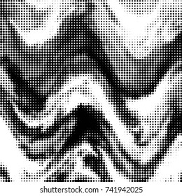 Spotted black and white grunge vector line background. Abstract halftone illustration background. Grunge grid polka dot background pattern