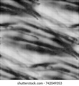 Spotted black and white grunge vector line background. Abstract halftone illustration background. Grunge grid polka dot background pattern