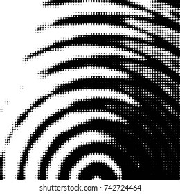 Spotted black and white grunge vector line background. Abstract halftone illustration background. Grunge grid polka dot background pattern