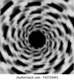 Spotted black and white grunge vector line background. Abstract halftone illustration background. Grunge grid polka dot background pattern