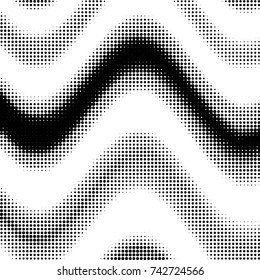 Spotted black and white grunge vector line background. Abstract halftone illustration background. Grunge grid polka dot background pattern