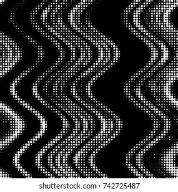 Spotted black and white grunge vector line background. Abstract halftone illustration background. Grunge grid polka dot background pattern