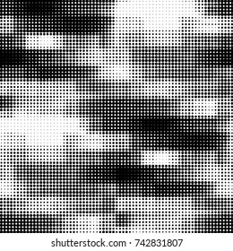 Spotted black and white grunge vector line background. Abstract halftone illustration background. Grunge grid polka dot background pattern