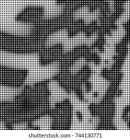 Spotted black and white grunge vector line background. Abstract halftone illustration background. Grunge grid polka dot background pattern