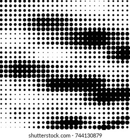 Spotted black and white grunge vector line background. Abstract halftone illustration background. Grunge grid polka dot background pattern