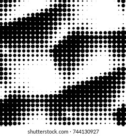 Spotted black and white grunge vector line background. Abstract halftone illustration background. Grunge grid polka dot background pattern