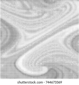 Spotted black and white grunge vector line background. Abstract halftone illustration background. Grunge grid polka dot background pattern