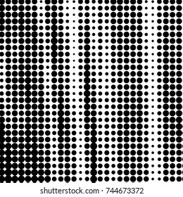 Spotted black and white grunge vector line background. Abstract halftone illustration background. Grunge grid polka dot background pattern