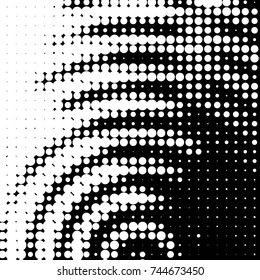 Spotted black and white grunge vector line background. Abstract halftone illustration background. Grunge grid polka dot background pattern