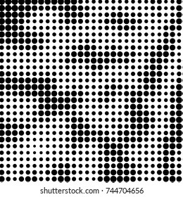 Spotted black and white grunge vector line background. Abstract halftone illustration background. Grunge grid polka dot background pattern