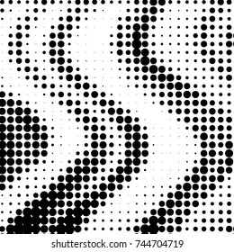 Spotted black and white grunge vector line background. Abstract halftone illustration background. Grunge grid polka dot background pattern