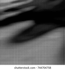 Spotted black and white grunge vector line background. Abstract halftone illustration background. Grunge grid polka dot background pattern