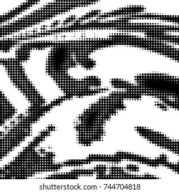 Spotted black and white grunge vector line background. Abstract halftone illustration background. Grunge grid polka dot background pattern