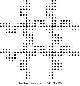 Spotted black and white grunge vector line background. Abstract halftone illustration background. Grunge grid polka dot background pattern