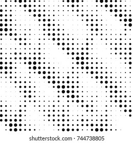Spotted black and white grunge vector line background. Abstract halftone illustration background. Grunge grid polka dot background pattern