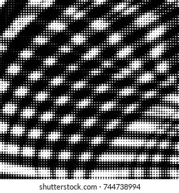 Spotted black and white grunge vector line background. Abstract halftone illustration background. Grunge grid polka dot background pattern