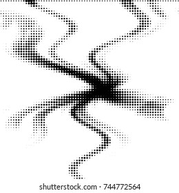 Spotted black and white grunge vector line background. Abstract halftone illustration background. Grunge grid polka dot background pattern