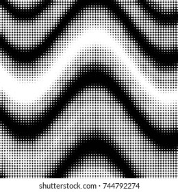 Spotted black and white grunge vector line background. Abstract halftone illustration background. Grunge grid polka dot background pattern