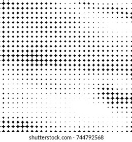 Spotted black and white grunge vector line background. Abstract halftone illustration background. Grunge grid polka dot background pattern