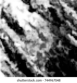 Spotted black and white grunge vector line background. Abstract halftone illustration background. Grunge grid polka dot background pattern