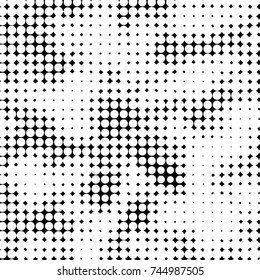 Spotted black and white grunge vector line background. Abstract halftone illustration background. Grunge grid polka dot background pattern