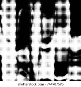 Spotted black and white grunge vector line background. Abstract halftone illustration background. Grunge grid polka dot background pattern