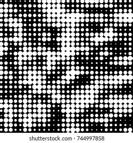 Spotted black and white grunge vector line background. Abstract halftone illustration background. Grunge grid polka dot background pattern
