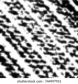 Spotted black and white grunge vector line background. Abstract halftone illustration background. Grunge grid polka dot background pattern