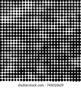 Spotted black and white grunge vector line background. Abstract halftone illustration background. Grunge grid polka dot background pattern