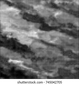Spotted black and white grunge vector line background. Abstract halftone illustration background. Grunge grid polka dot background pattern