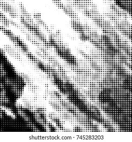 Spotted black and white grunge vector line background. Abstract halftone illustration background. Grunge grid polka dot background pattern