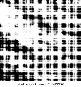 Spotted black and white grunge vector line background. Abstract halftone illustration background. Grunge grid polka dot background pattern