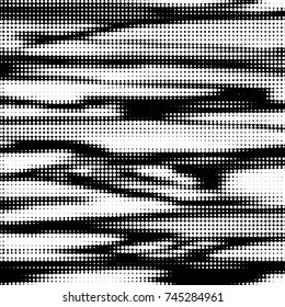 Spotted black and white grunge vector line background. Abstract halftone illustration background. Grunge grid polka dot background pattern