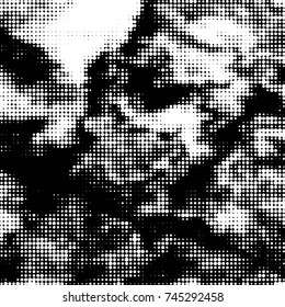Spotted black and white grunge vector line background. Abstract halftone illustration background. Grunge grid polka dot background pattern