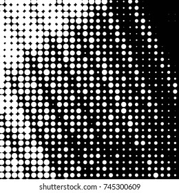 Spotted black and white grunge vector line background. Abstract halftone illustration background. Grunge grid polka dot background pattern